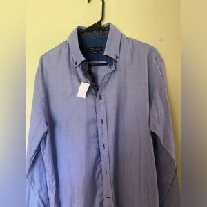 Zara men’s blue and white plaid shirt